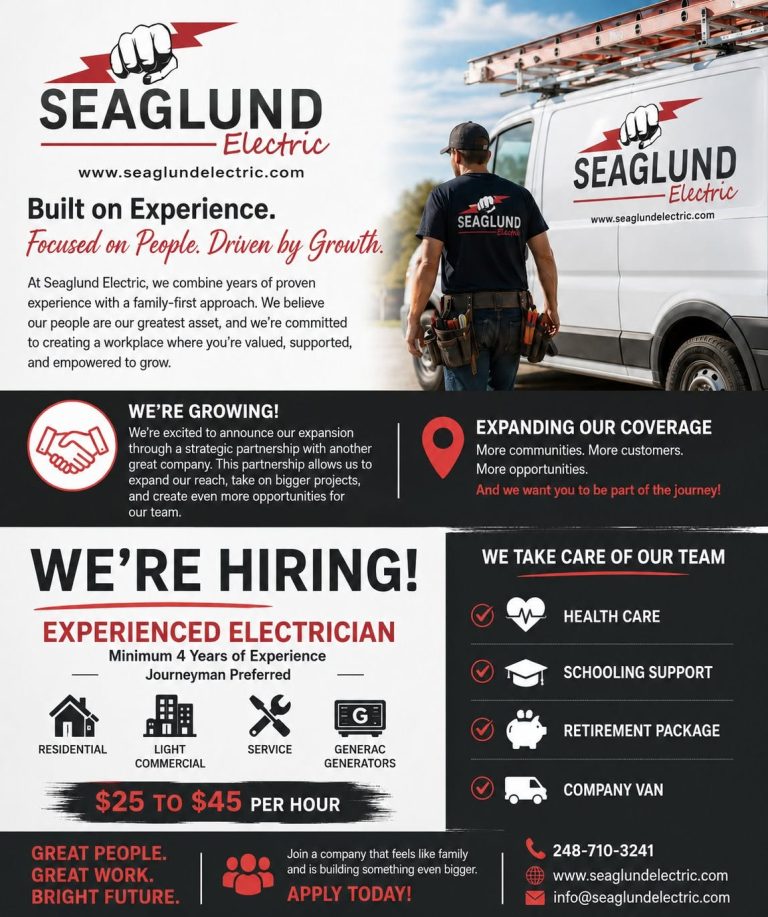 Build Your Electrical Career With Seaglund Electric